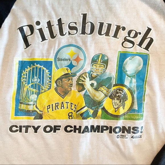 Vintage Pittsburgh City of Champions Baseball Tee - Picture 1 of 5